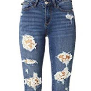 Judy Blue Lace patched jeans